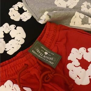 Vibrant Red and Black Short Sleeve Tees